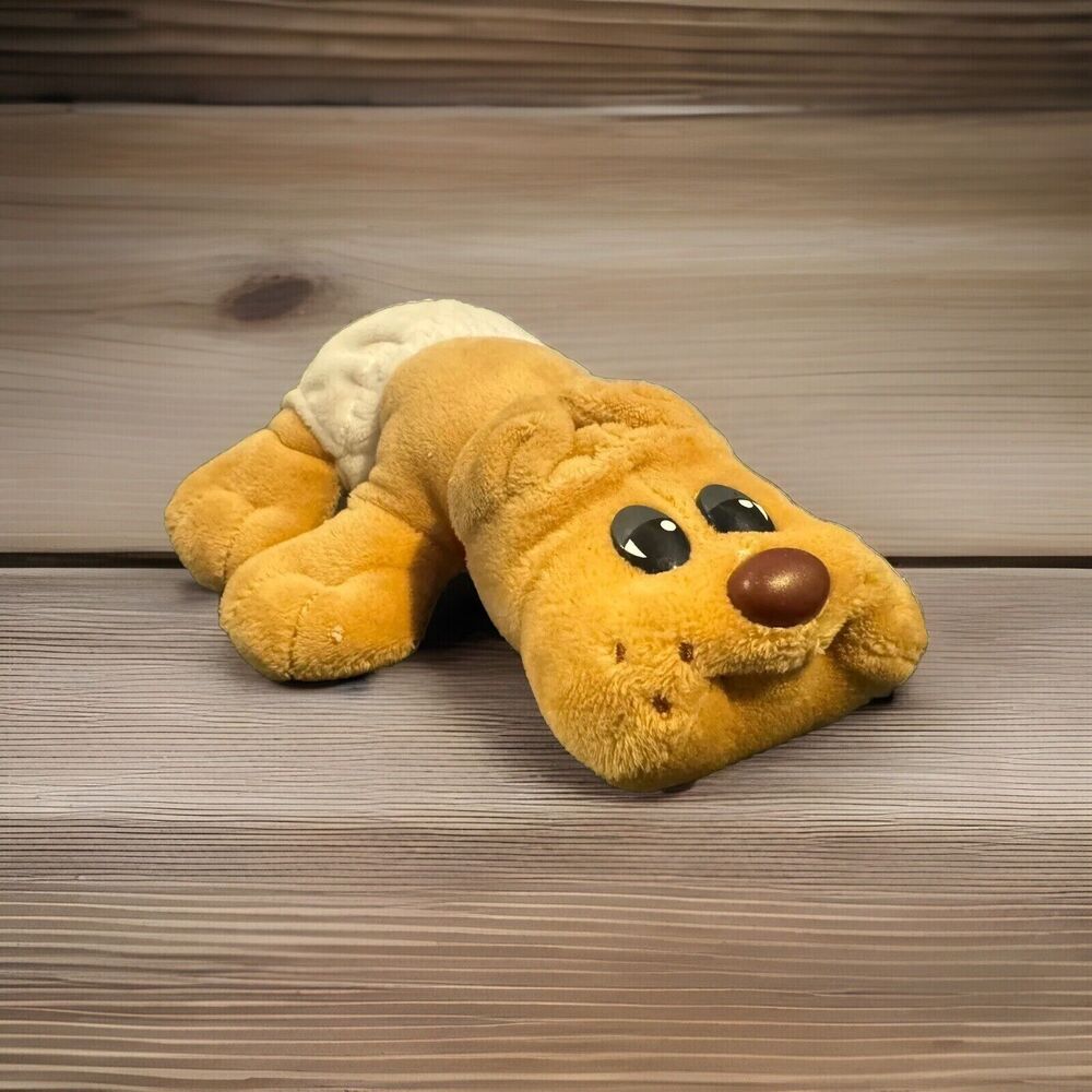 Pound Puppies Newborns Tan Puppy Dog Plush Basic Fun Hasbro 8" Stuffed Diaper